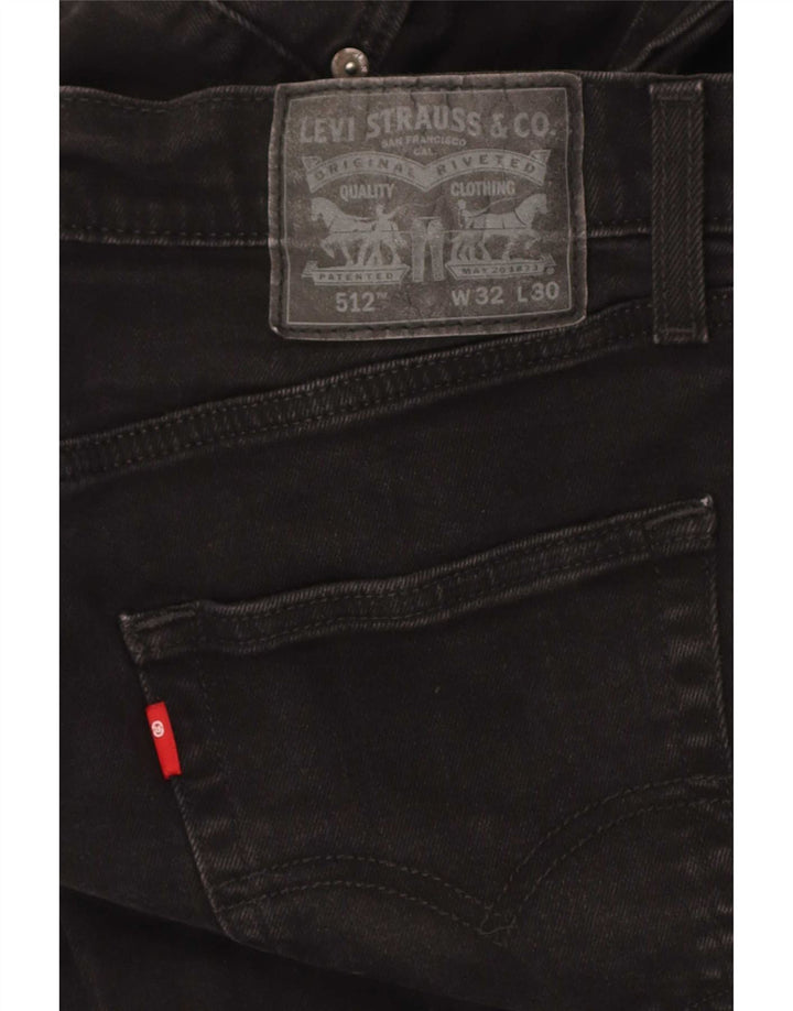Levi's Mens 512 Slim Jeans W32 L30 Μαύρο βαμβακερό
