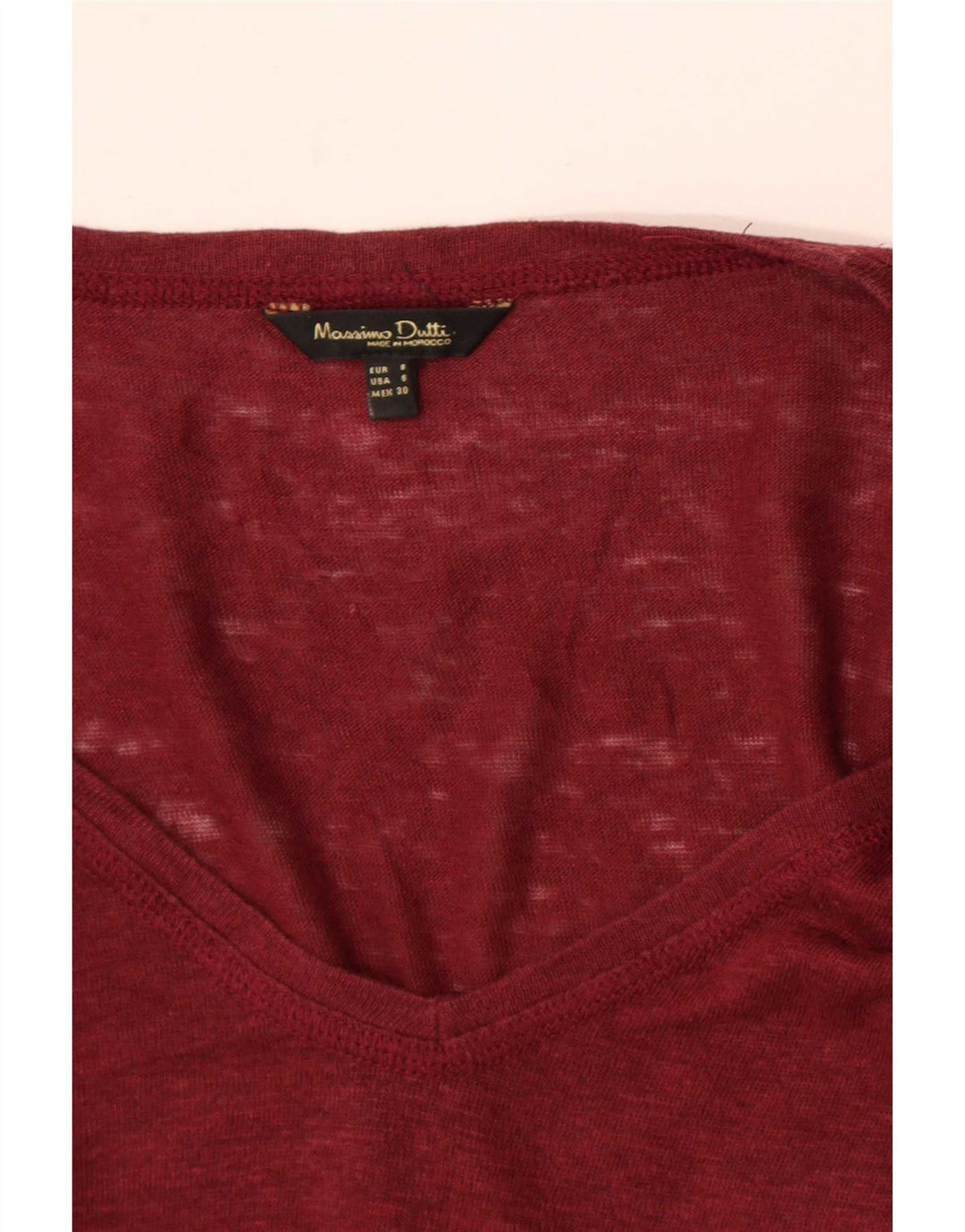Massimo Dutti Γυναικείο T-Shirt Top UK 10 Small Burgundy