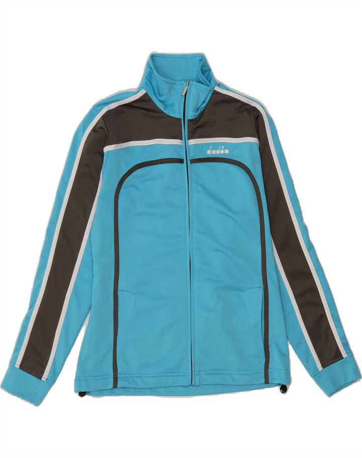 DIADORA Womens Tracksuit Top Jacket UK 10 Small Blue Colourblock Polyester Vintage Diadora and Second-Hand Diadora from Messina Hembry 