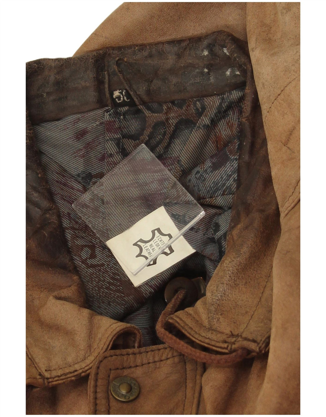 Vintage Ανδρικό Δερμάτινο Gilet IT 50 Μεγάλο Καφέ Δέρμα