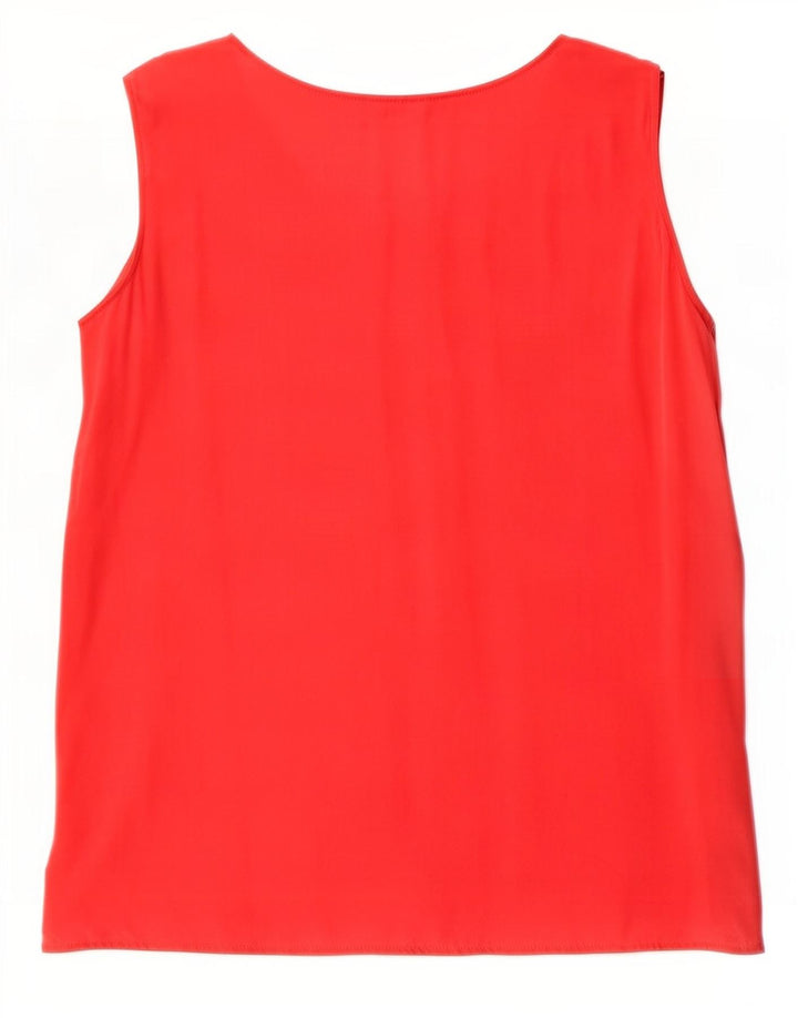 ELENA MIRO Γυναικεία Αμάνικη Μπλούζα Τοπ UK 16 Large Red Silk