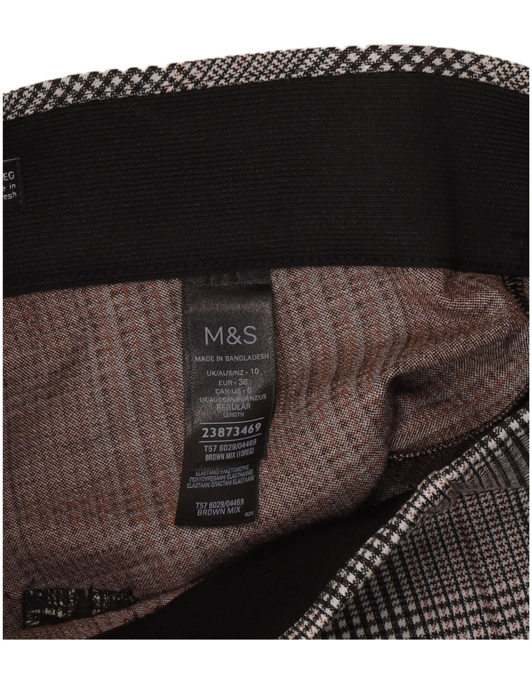 Marks & Spencer Γυναικεία κολάν UK 10 Small Grey Houndstooth Polyester