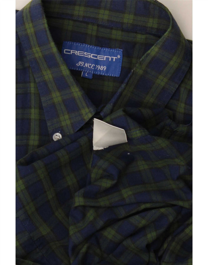 Vintage Ανδρικό πουκάμισο Μεγάλο Navy Blue Check