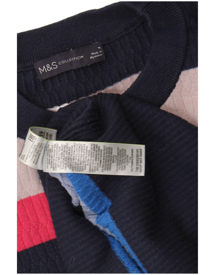 Marks & Spencer Γυναικείο πουλόβερ με λαιμόκοψη UK 18 XL πολύχρωμο