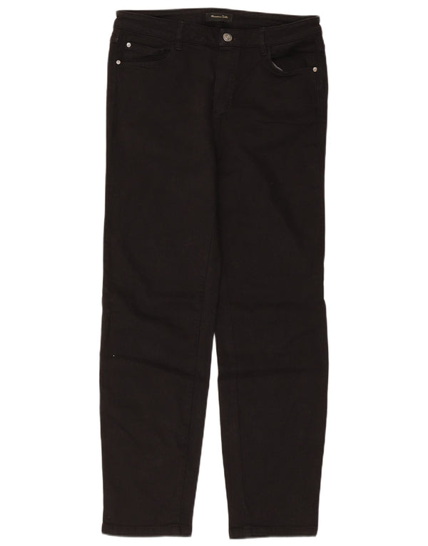 Massimo Dutti Γυναικείο ίσιο casual παντελόνι EU 38 Small W28 L28 μαύρο