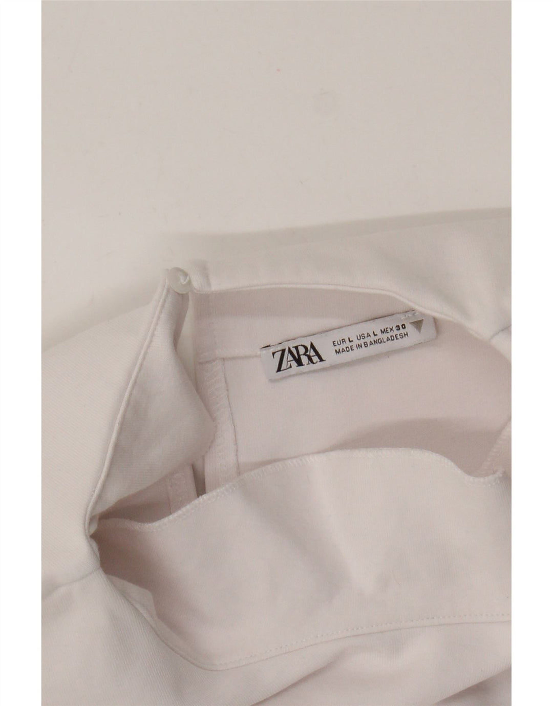 Zara Γυναικεία Αμάνικη Crop Μπλούζα τοπ UK 14 Large White
