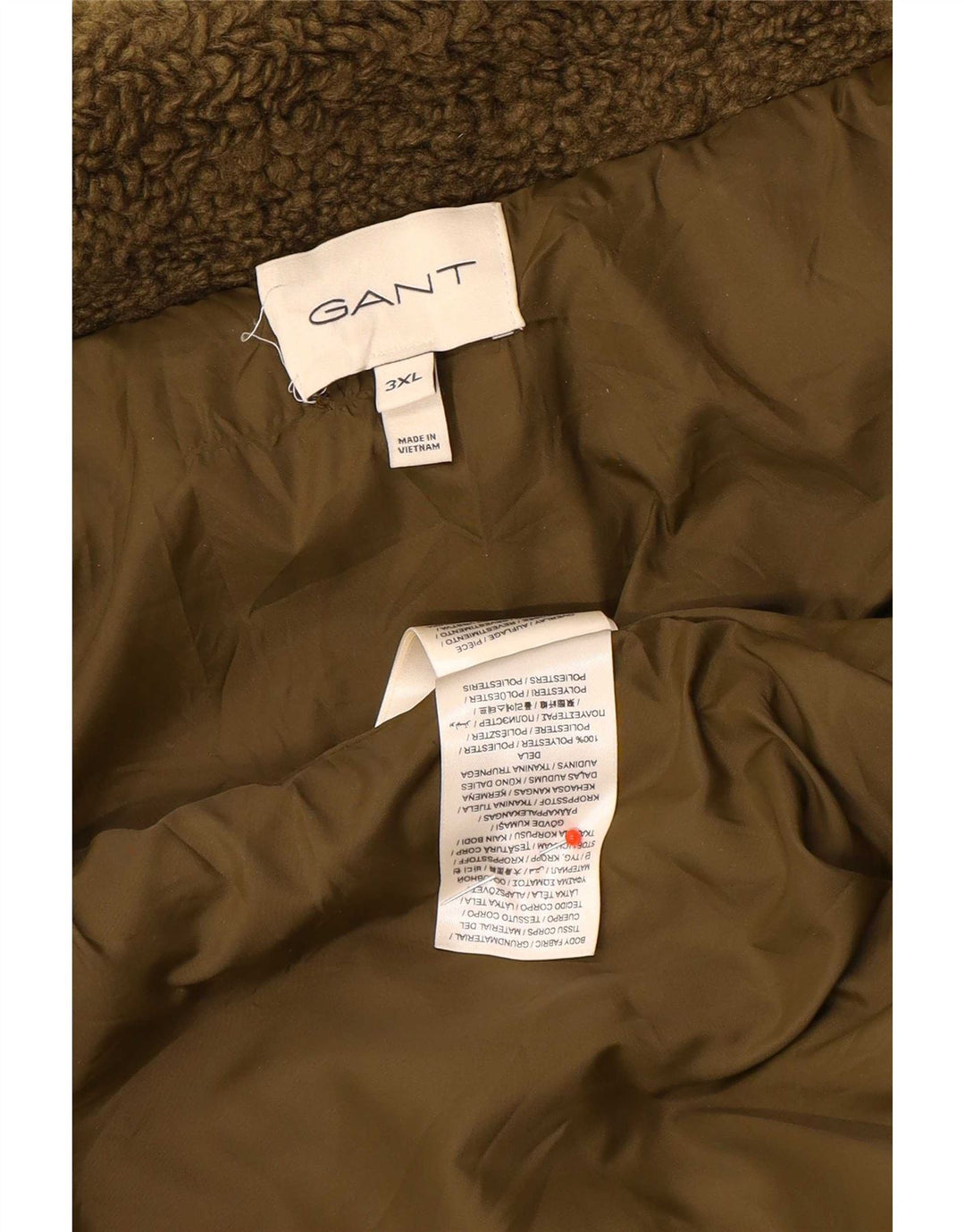 Gant Ανδρικό Fleece Jacket UK 46 3XL Khaki Polyester