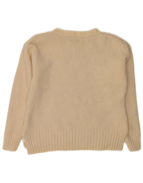 Jack Wills Γυναικείο πουλόβερ με λαιμόκαυμα UK 10 Small Off White