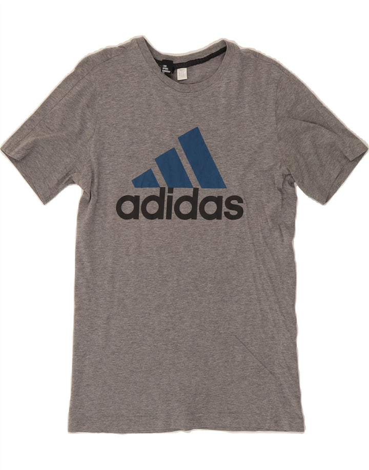 ADIDAS Mens Graphic T-Shirt Top Small Grey Vintage Adidas and Second-Hand Adidas from Messina Hembry 