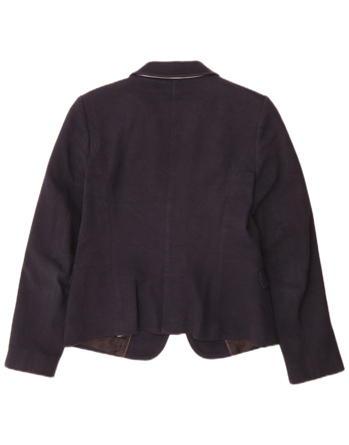 Massimo Dutti Γυναικείο σακάκι μπλέιζερ με 1 κουμπιά EU 40 μεσαίο μπλε βαμβακερό