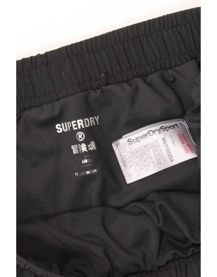 Γυναικείο αθλητικό σορτς Superdry UK 16 μεγάλο μαύρο πολυεστέρα
