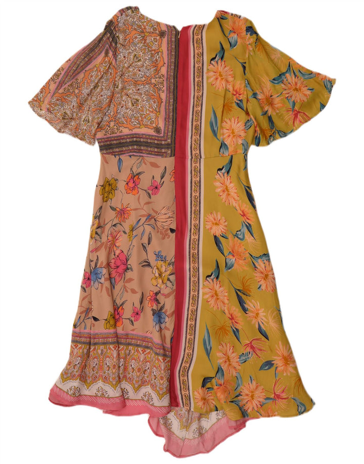 Γυναικείο ασύμμετρο φόρεμα MONSOON UK 14 Μεγάλο πολύχρωμο συνονθύλευμα