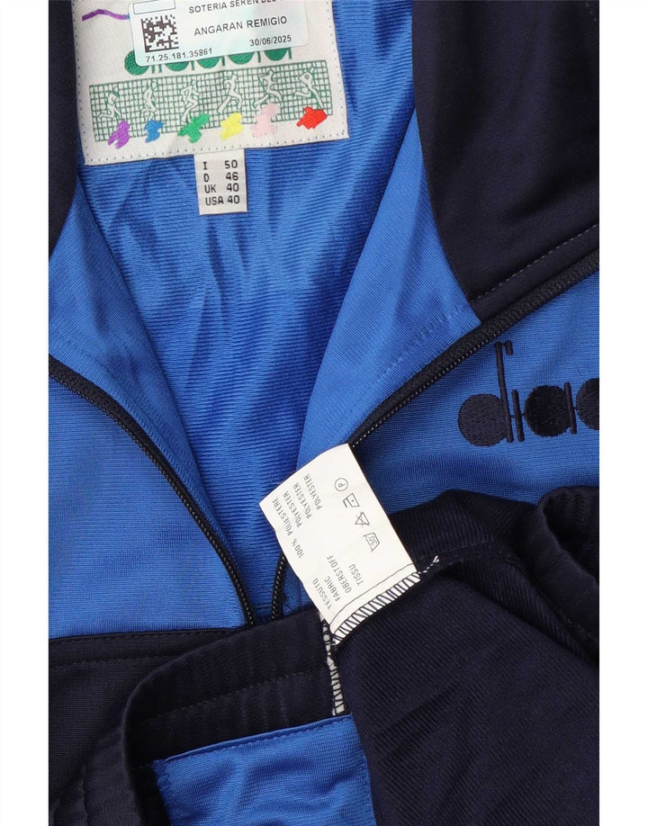 Ανδρική αθλητική φόρμα γραφικών Diadora Top Jacket UK 40 Medium Blue Colourblock