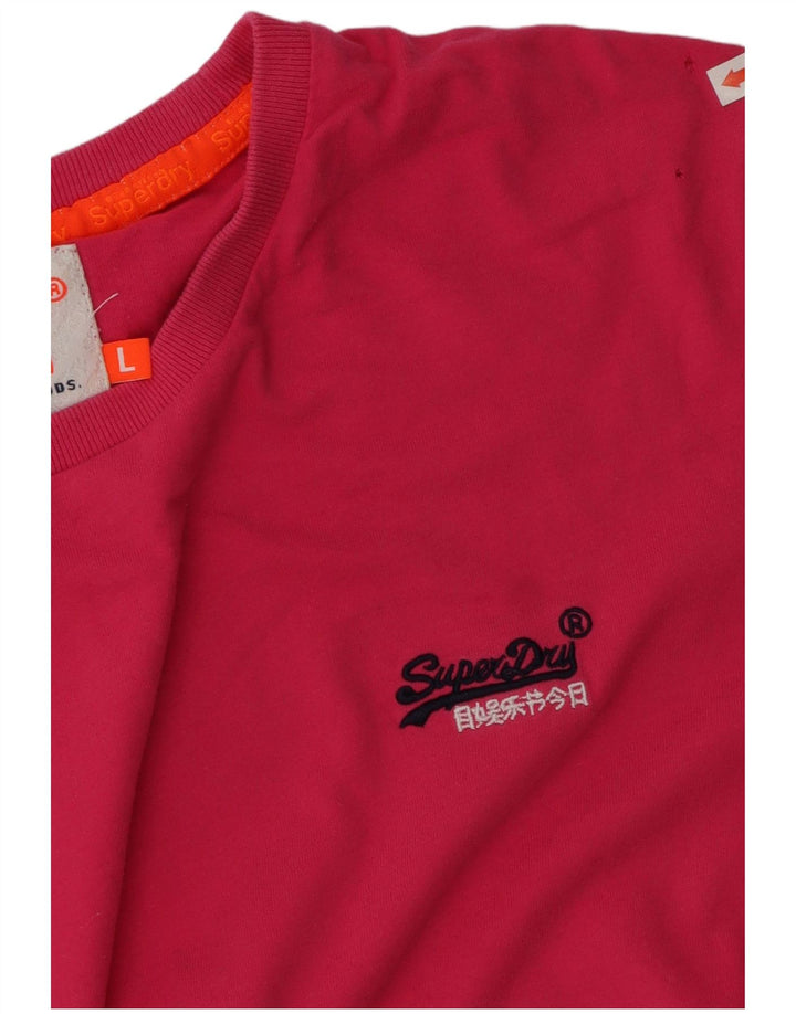 Superdry Γυναικείο T-Shirt Top μεγάλο ροζ βαμβακερό