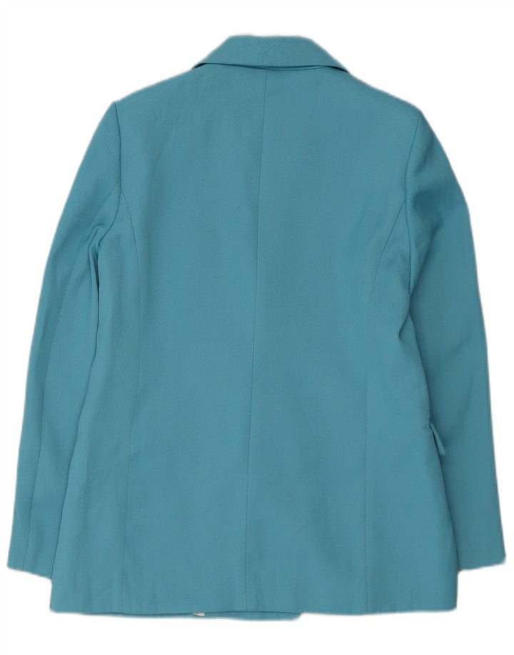 Zara Γυναικείο μπουφάν blazer διπλό στήθος UK 10 Small Blue Polyester