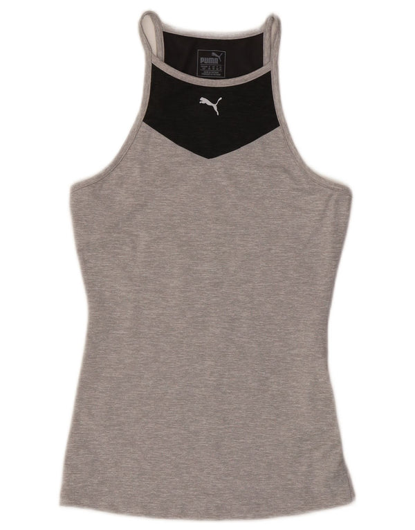 Puma γυναικείο γιλέκο UK 10 Small Grey Colourblock Polyester
