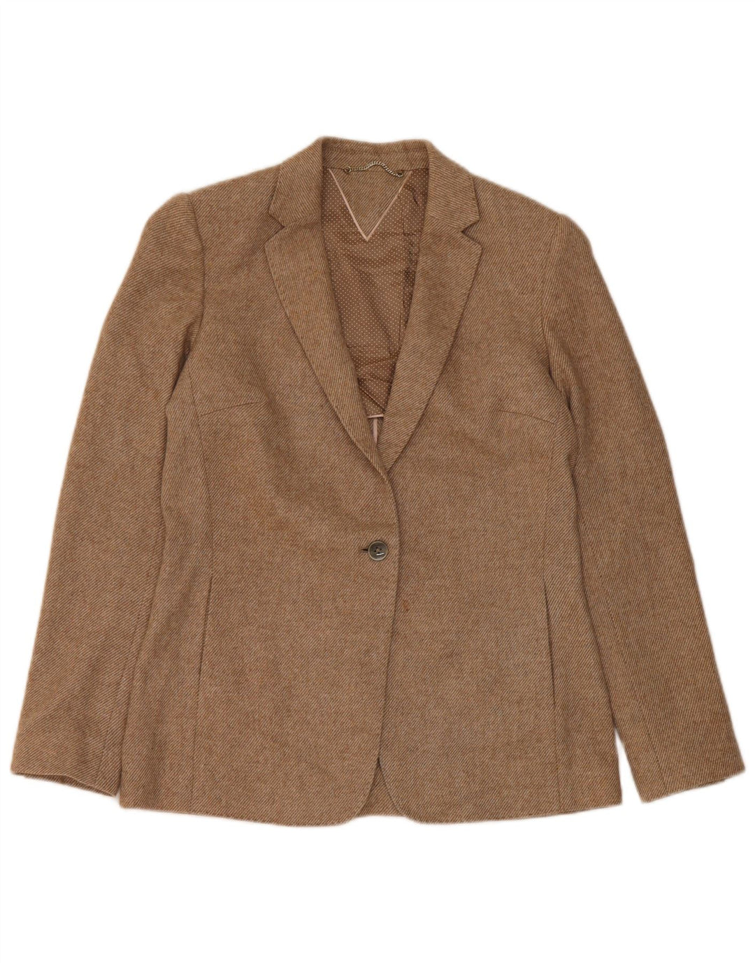 Massimo Dutti Γυναικείο σακάκι 1 κουμπιού σακάκι UK 12 Medium Beige