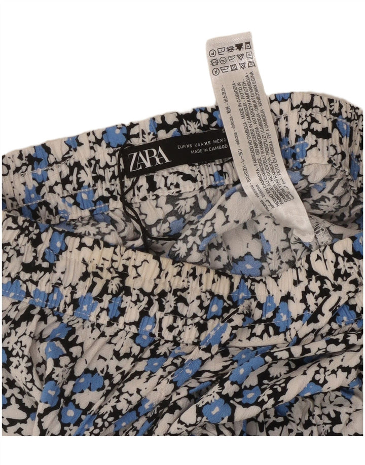 Zara Γυναικείο Hot Παντελόνι XS W24 Λευκή φλοράλ βισκόζη