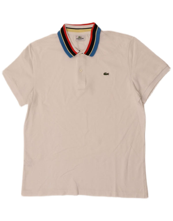 Lacoste Ανδρικό πουκάμισο Polo Stretch Μέγεθος 6 XL Λευκό βαμβακερό χρώμα