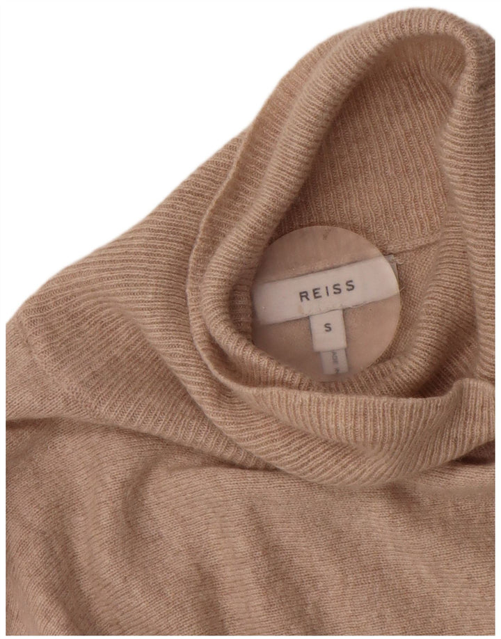 Reiss γυναικείο πουλόβερ με ρολό λαιμόκοψη UK 10 Small Beige Wool