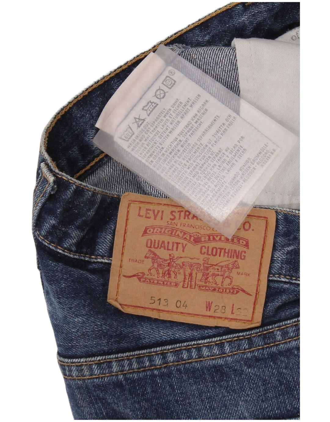 Levi's Mens 513 Slim Straight Cropped Jeans W28 L25 Μπλε βαμβακερό