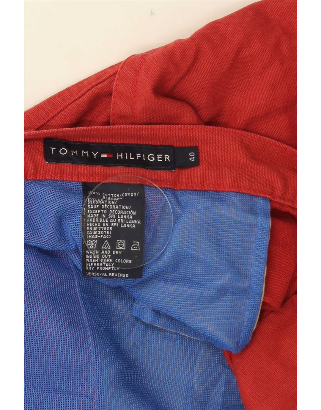 Ανδρικό σορτς Cargo Tommy Hilfiger W40 XL κόκκινο βαμβακερό