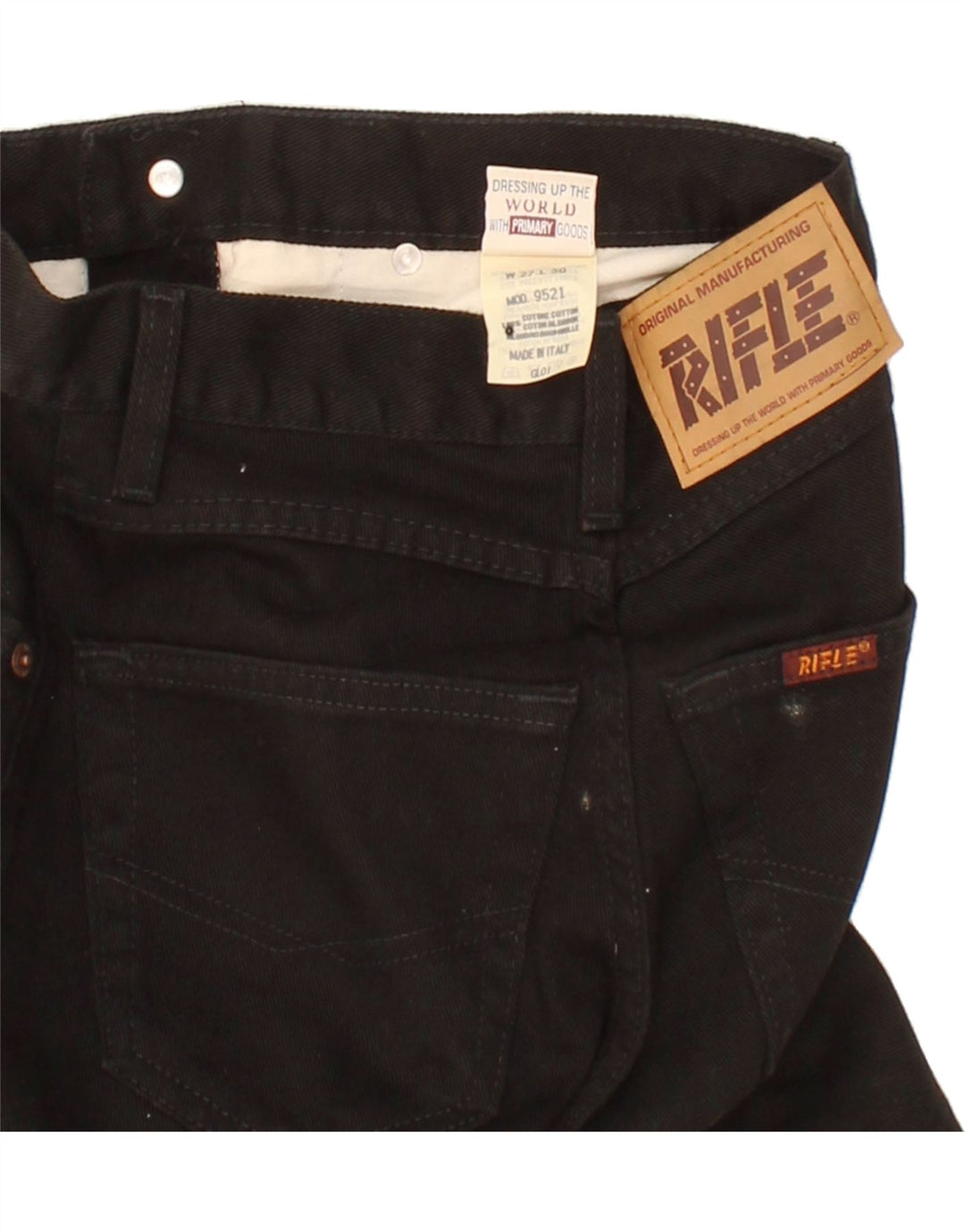 RIFLE Womens Tapered Jeans W27 L30 Black Cotton Vintage Rifle and Second-Hand Rifle from Messina Hembry 