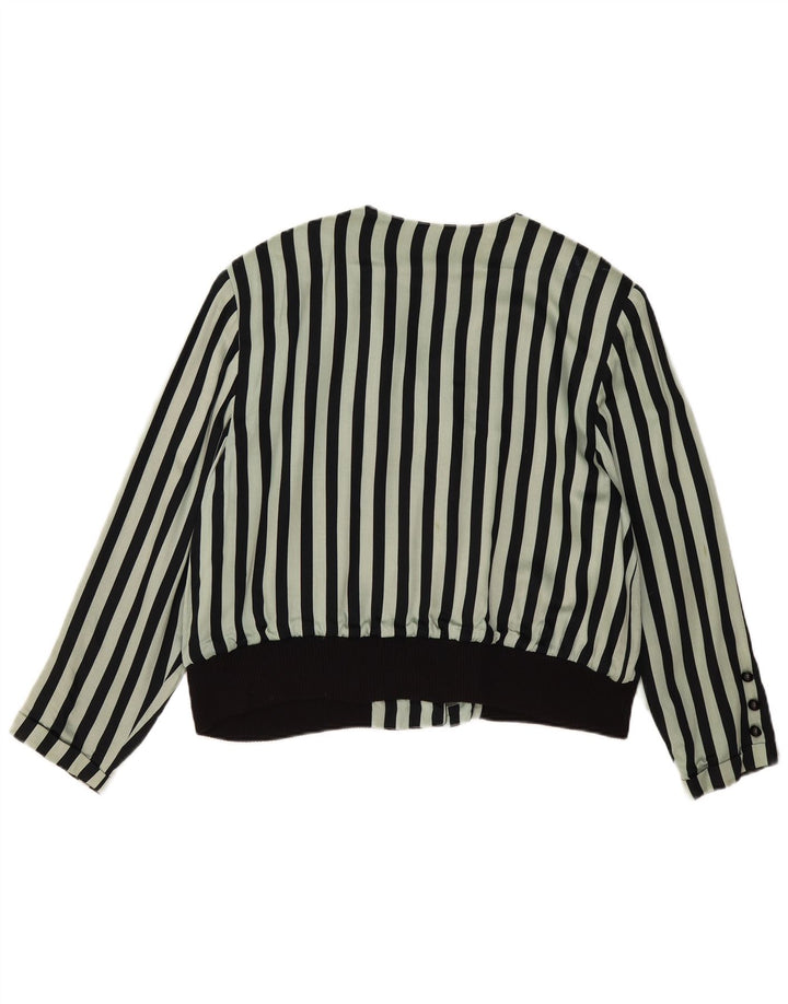 Vintage γυναικείο πουκάμισο μπλούζα EU 44 XL Πράσινη ριγέ βισκόζη