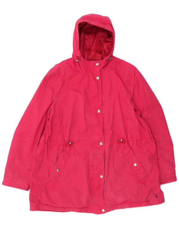 Joules Γυναικείο μπουφάν βροχής με κουκούλα UK 18 XL ροζ βαμβακερό