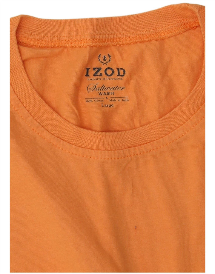 Ανδρικό T-Shirt Izod Top μεγάλο πορτοκαλί βαμβακερό