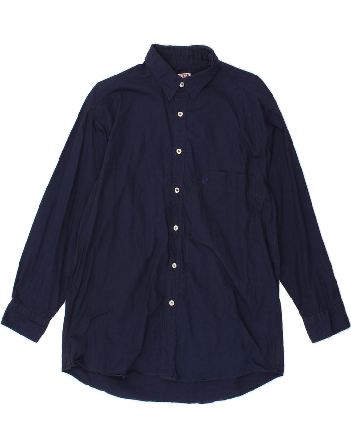 RIFLE Mens Shirt Medium Navy Blue Cotton Vintage Rifle and Second-Hand Rifle from Messina Hembry 