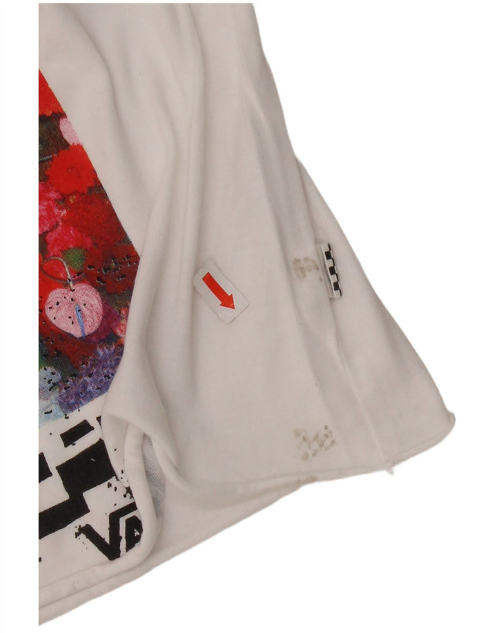 VANS Γυναικείο Crop Graphic Top Μακρυμάνικο UK 6 XS Λευκό