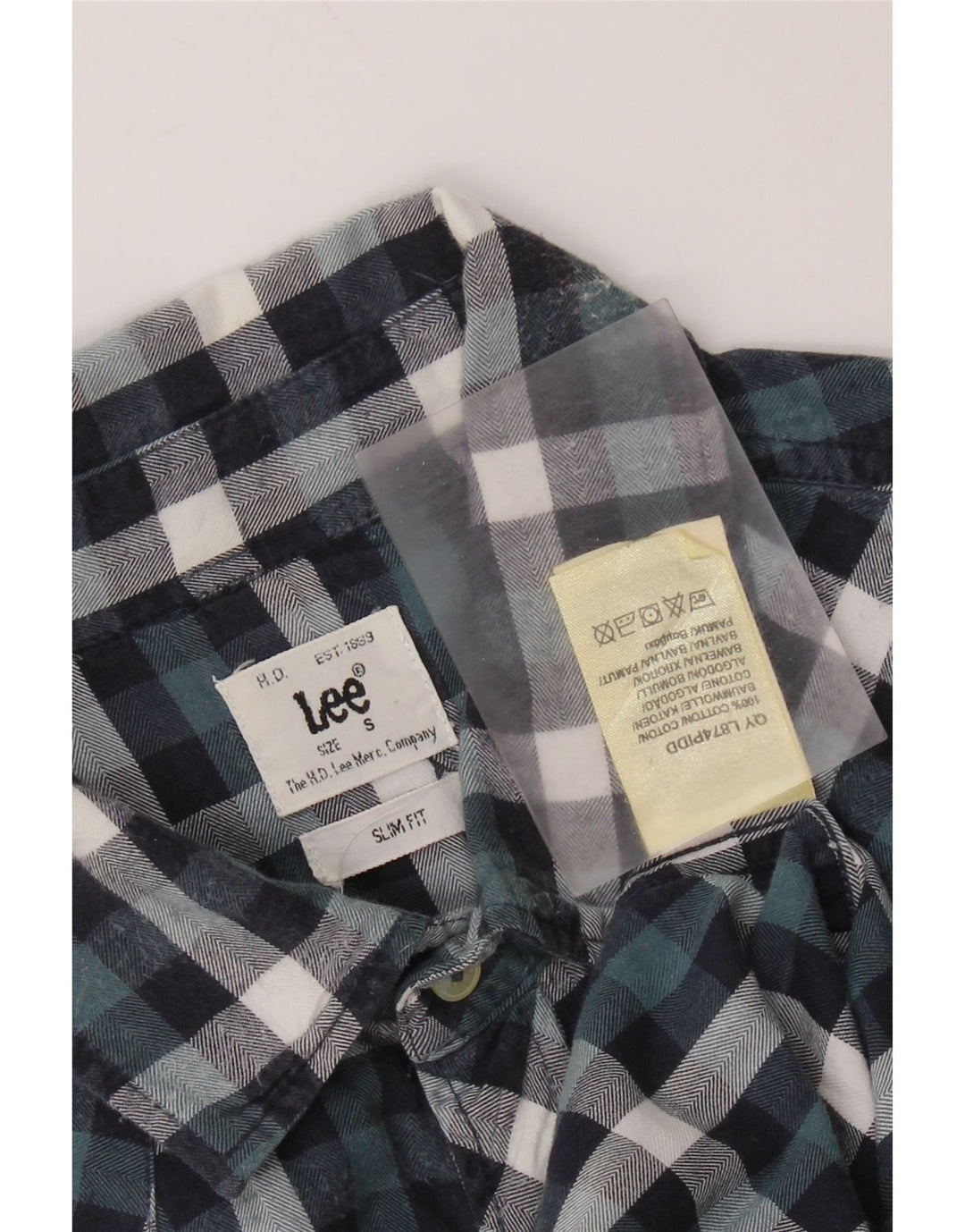 Ανδρικό πουκάμισο Lee Slim Fit Small Blue Check Cotton