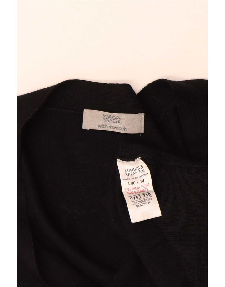 Marks & Spencer Γυναικείο πουλόβερ Crop Cardigan UK 14 Medium Black
