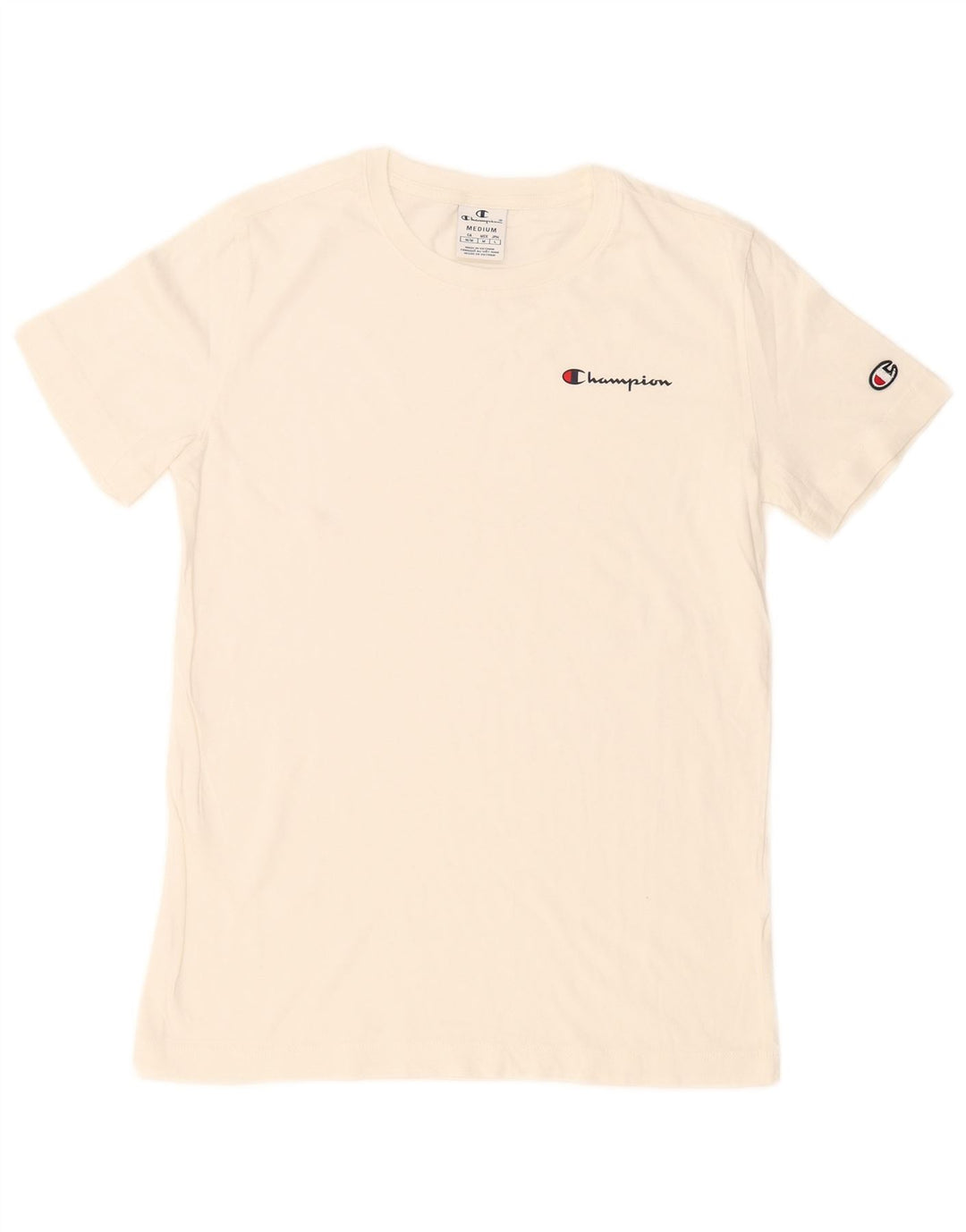 Champion Women T-Shirt Top UK 12 Medium White