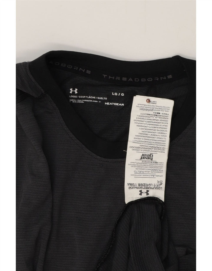 UNDER Armor Ανδρικό κάλυμμα θερμότητας με μακρυμάνικο μεγάλο γκρι πολυεστέρα