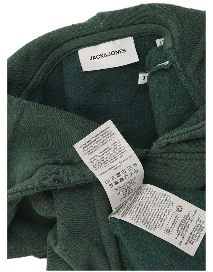 Ανδρικό μπλουζάκι με κουκούλα Jack & Jones, μεσαίο πράσινο βαμβακερό