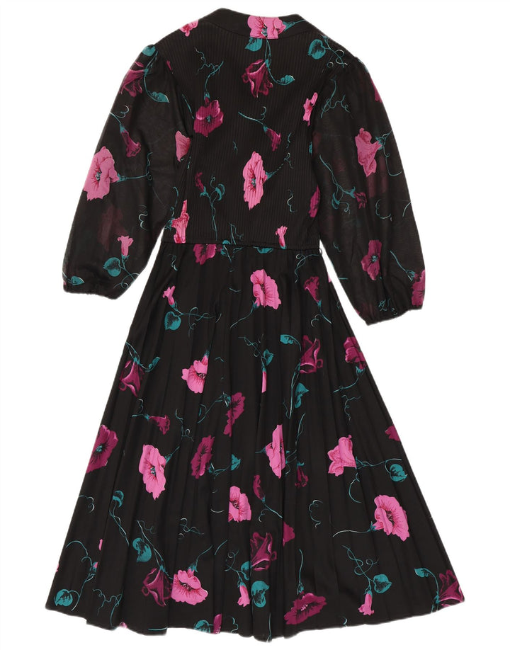 C&A Γυναικείο μάξι φόρεμα 3/4 μανίκι EU 40 Μεσαίο μαύρο φλοράλ πολυεστέρας