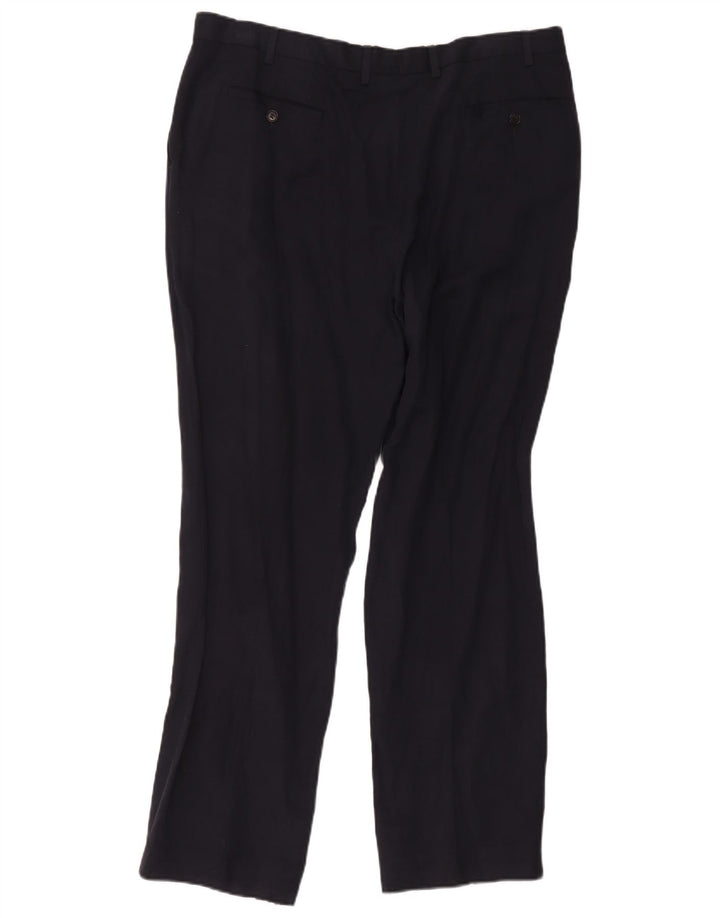 Marks & Spencer Ανδρικό παντελόνι με καρφίτσα W40 L33 Navy Blue Silk