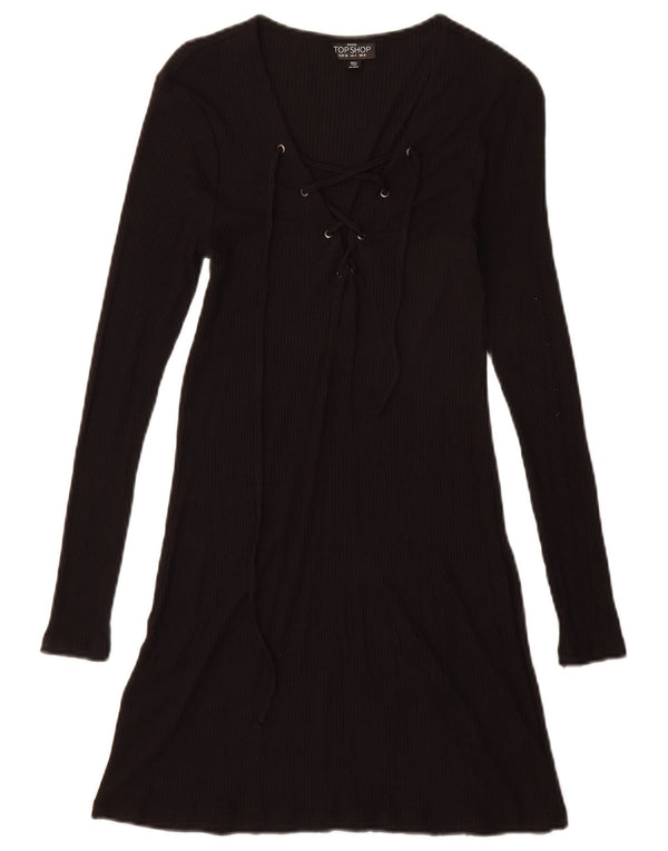 Topshop Γυναικείο Petite Jumper Φόρεμα UK 8 Small Black Viscose