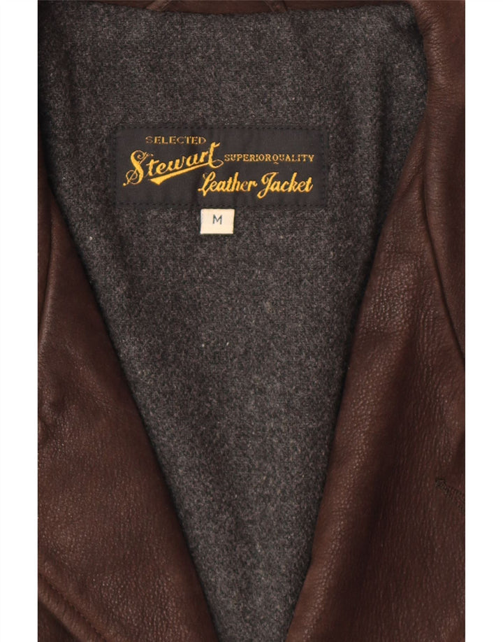 STEWART Ανδρικό Δερμάτινο Μπουφάν UK 38 Δερμάτινο Μεσαίο Καφέ