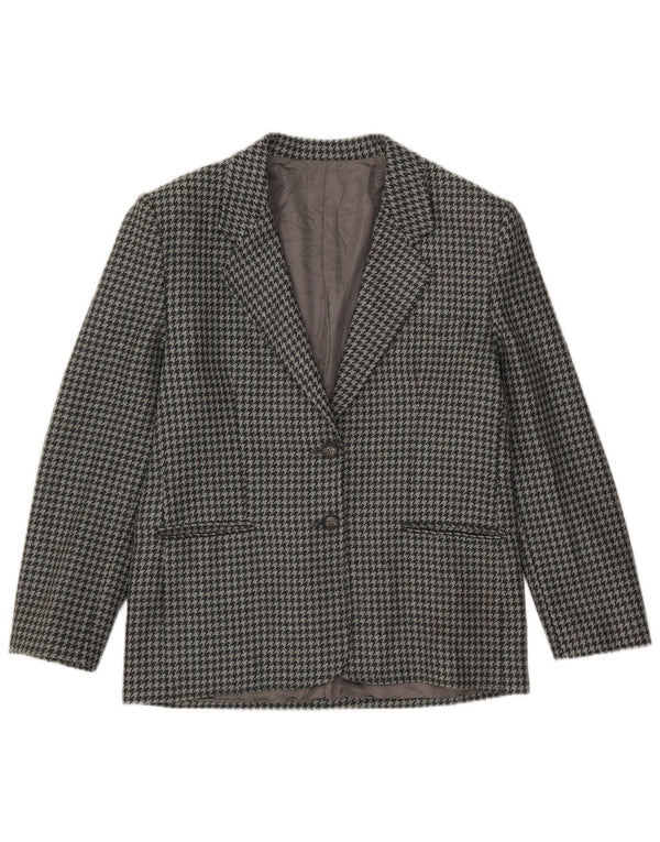 Vintage γυναικείο σακάκι με 2 κουμπιά IT 46 Large Grey Houndstooth
