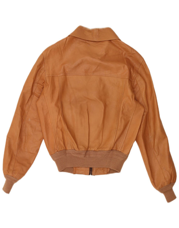 Vintage Γυναικείο Δερμάτινο Μπουφάν IT 50 XL Μπεζ