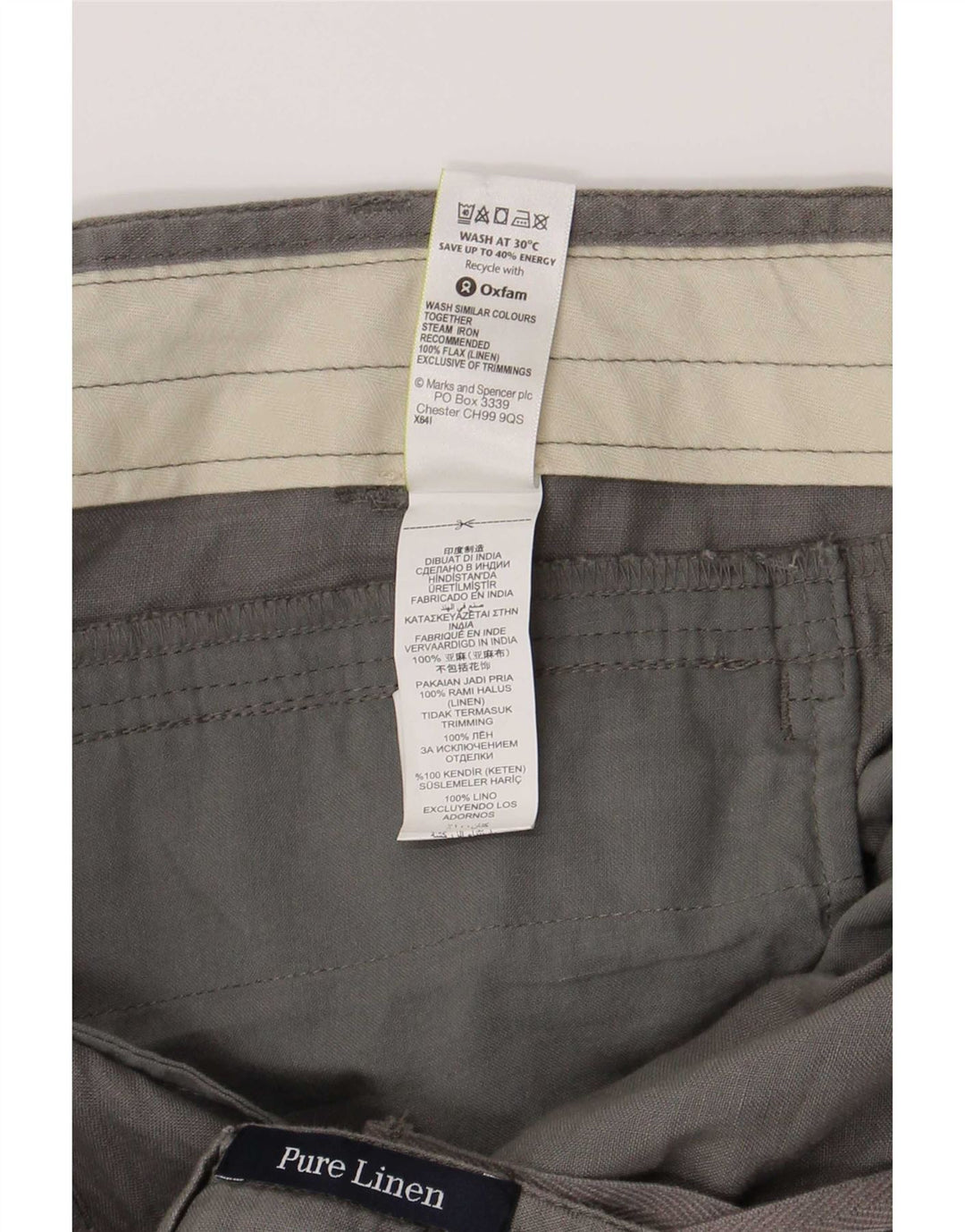 Ανδρικό σορτς Chino Marks & Spencer W38 XL Γκρι λινό