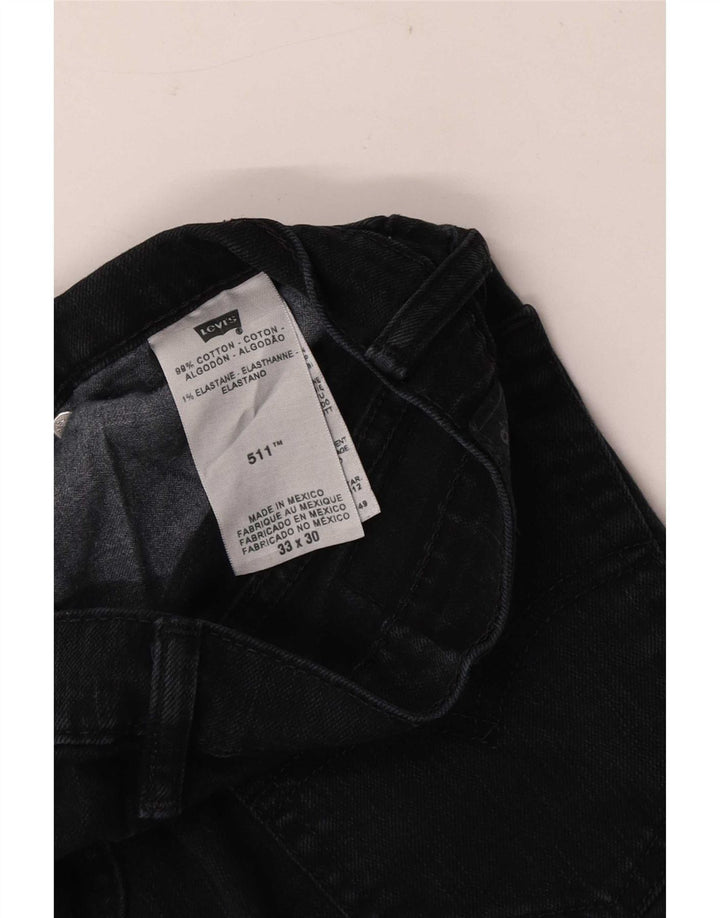 Ανδρικό τζιν Levi's Slim W33 L30 μαύρο βαμβακερό