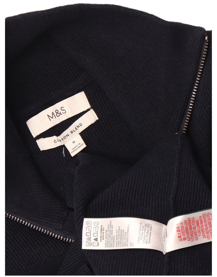 Ανδρικό πουλόβερ Marks & Spencer με φερμουάρ με φερμουάρ σε μεσαίο μπλε χρώμα