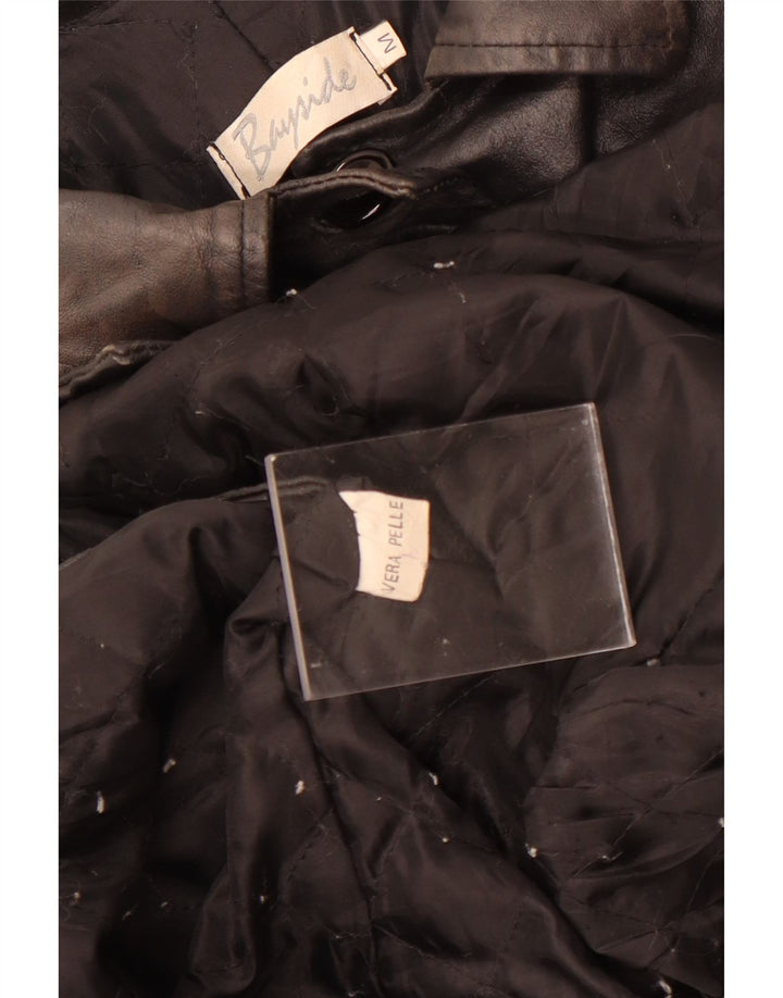 Γυναικείο δερμάτινο παλτό Bayside UK 12 Medium Black Leather