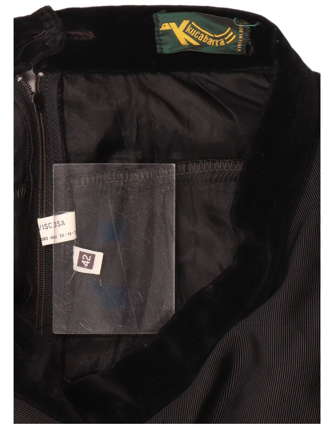 VINTAGE Γυναικεία Ψηλόμεση Φούστα IT 42 Medium W26 Μαύρη βισκόζη