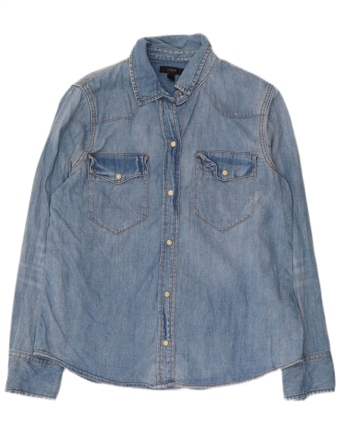 J. Crew Γυναικείο τζιν πουκάμισο US 12 μεγάλο μπλε βαμβακερό