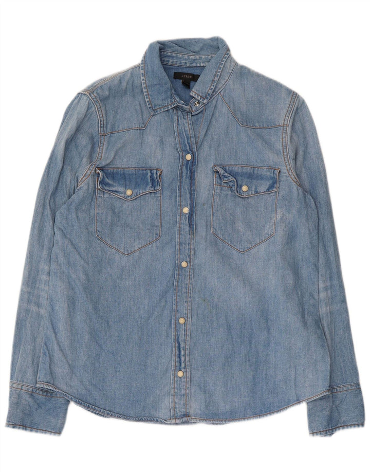 J. Crew Γυναικείο τζιν πουκάμισο US 12 μεγάλο μπλε βαμβακερό
